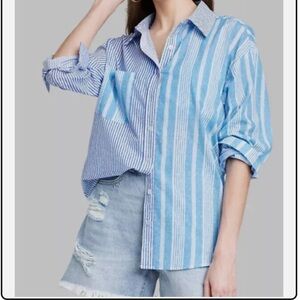 Wild Fable Blue Long Sleeve Button Down‎ Shirt